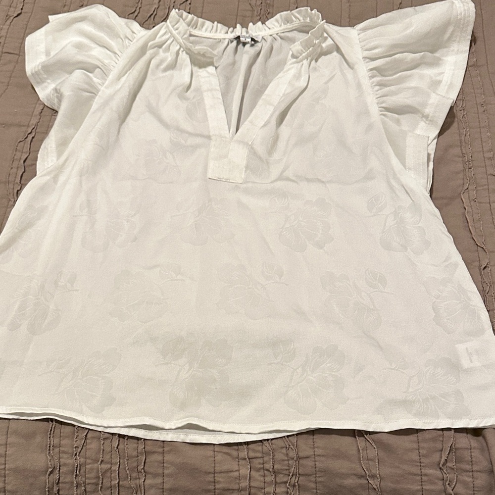 Current Air white Floral Blouse